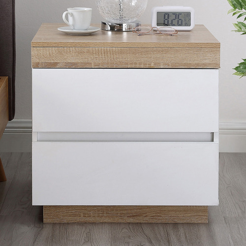 White timber deals bedside table